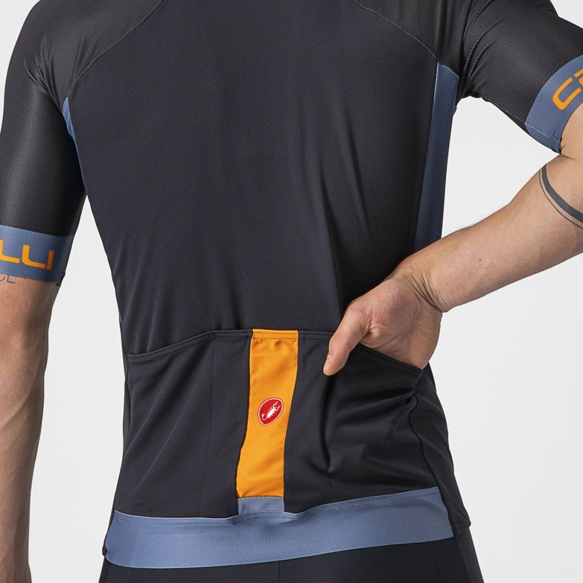 Castelli Entrata VI Jersey Light Black/Steel Blue
