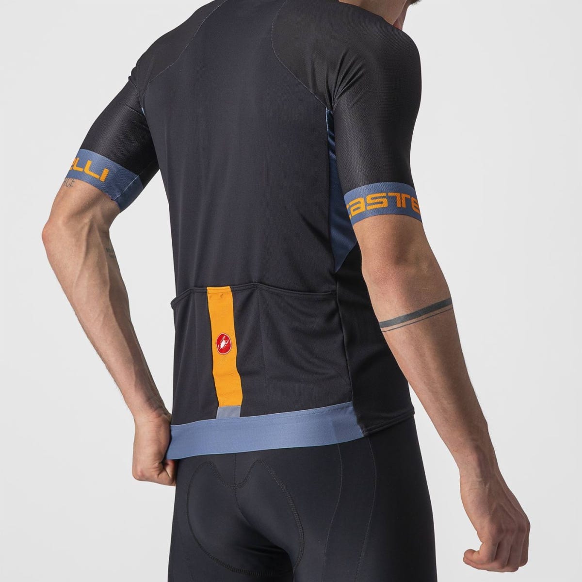 Castelli Entrata VI Jersey Light Black/Steel Blue