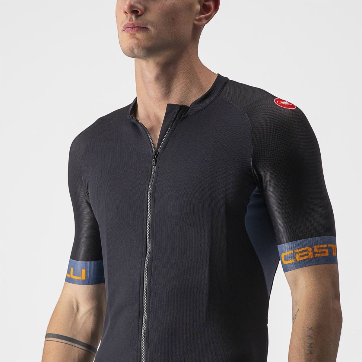 Castelli Entrata VI Jersey Light Black/Steel Blue