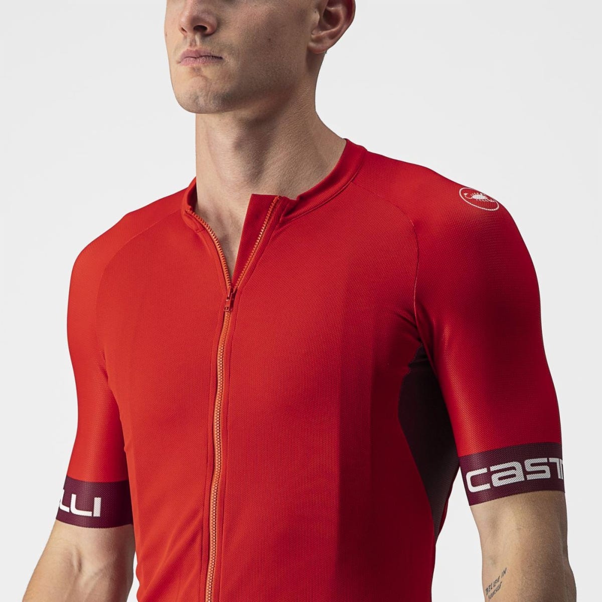 Castelli Entrata VI Jersey Light Bordeaux Red/Ivory