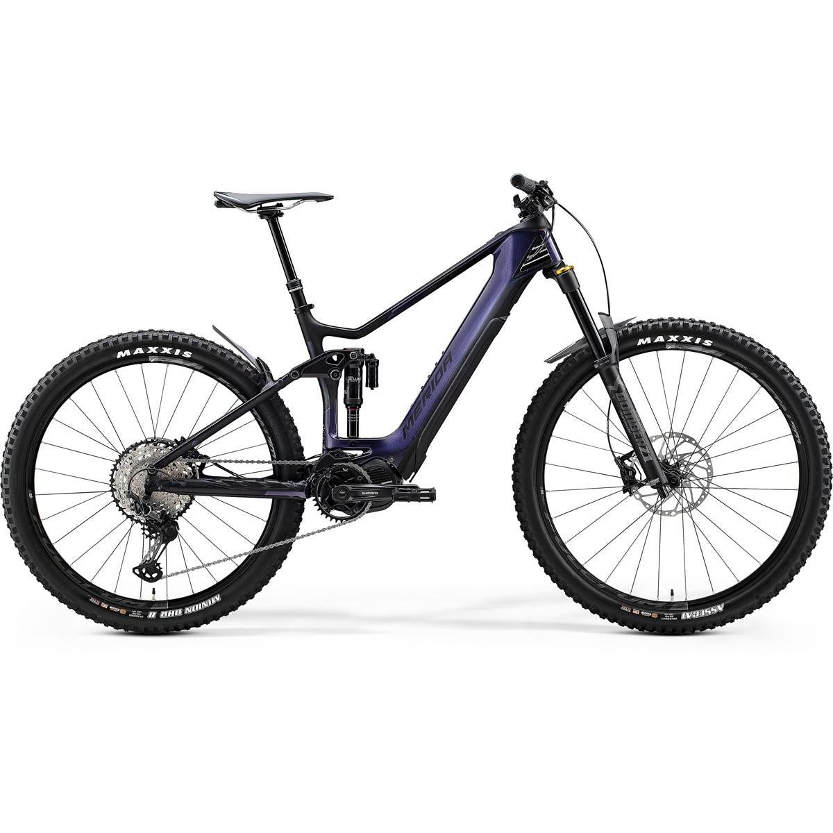 Merida eOne Sixty 8000 Electric Mountain Bike Glossy Purple Rainbow/Matt Black (2020)