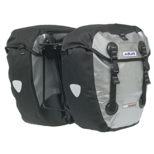 Azur Waterproof Pannier Set 42L Black/Silver