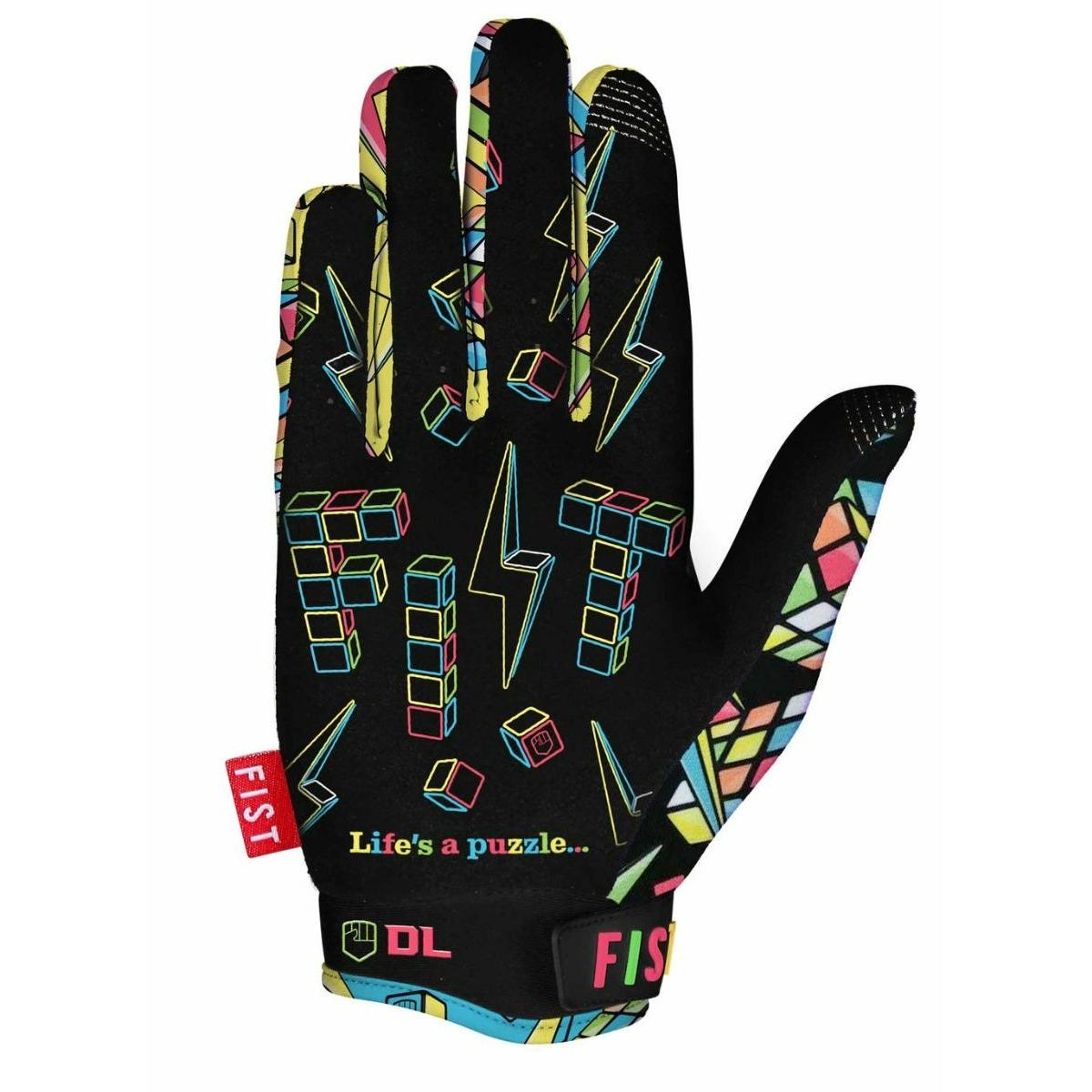 FIST Full Finger Strapped MTB Gloves Dean Lucas Black Puzzled