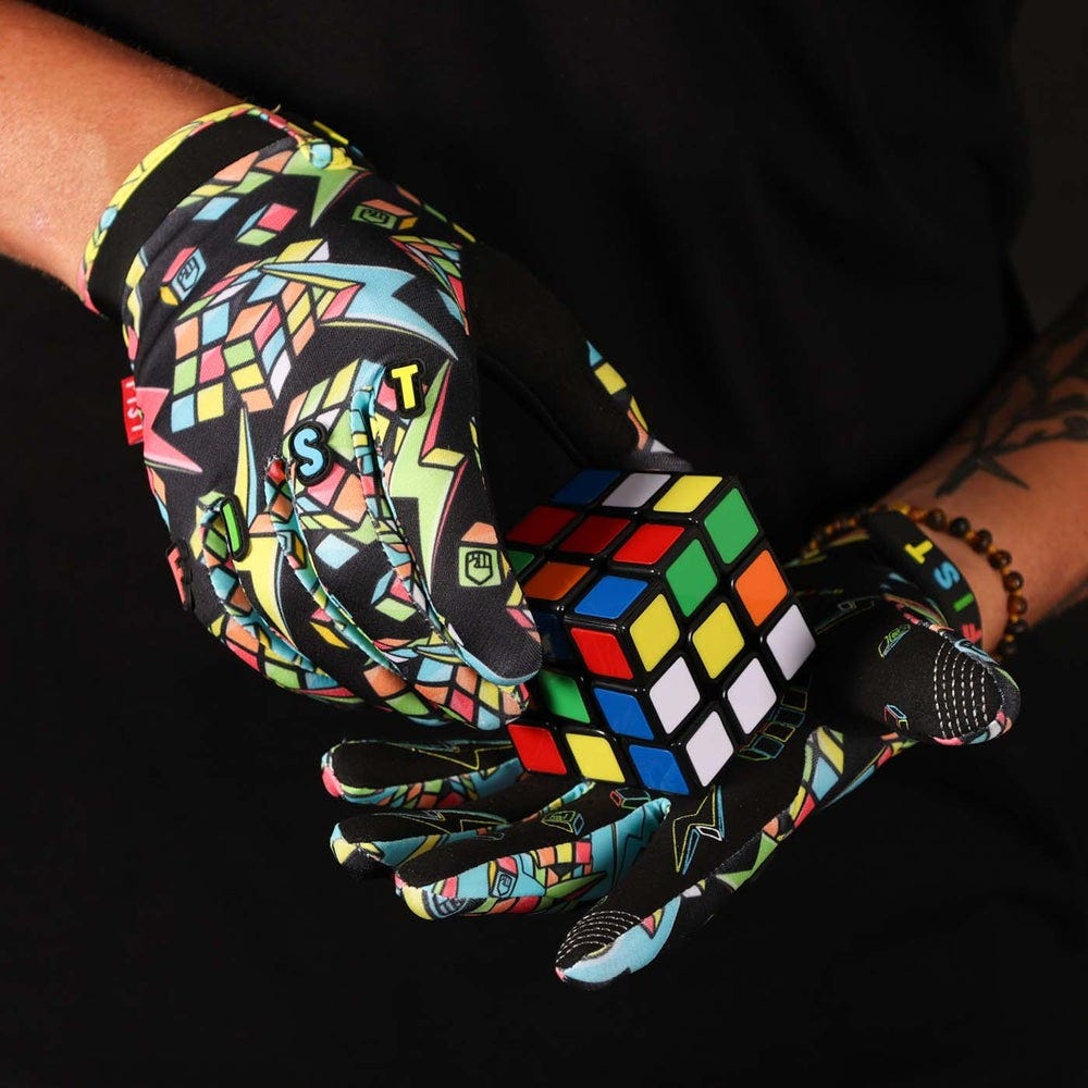 FIST Full Finger Strapped MTB Gloves Dean Lucas Black Puzzled