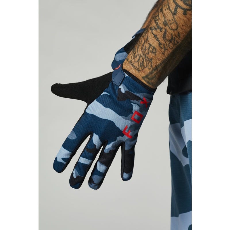 FOX Ranger Refuel Full Finger Gloves Blue Camo