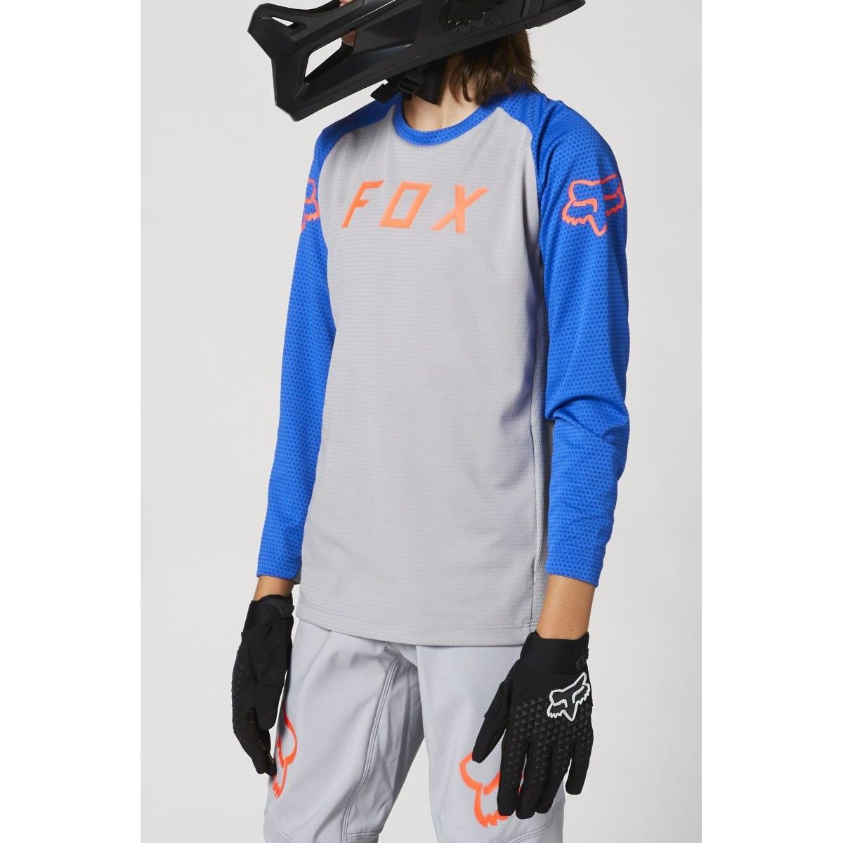 FOX Defend Long Sleeve Youth Jersey Grey