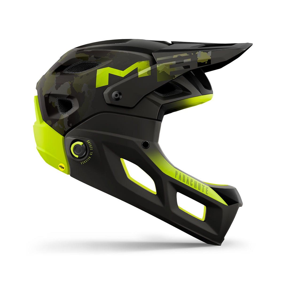MET Parachute MCR Fullface Helmet Camo/Lime Green