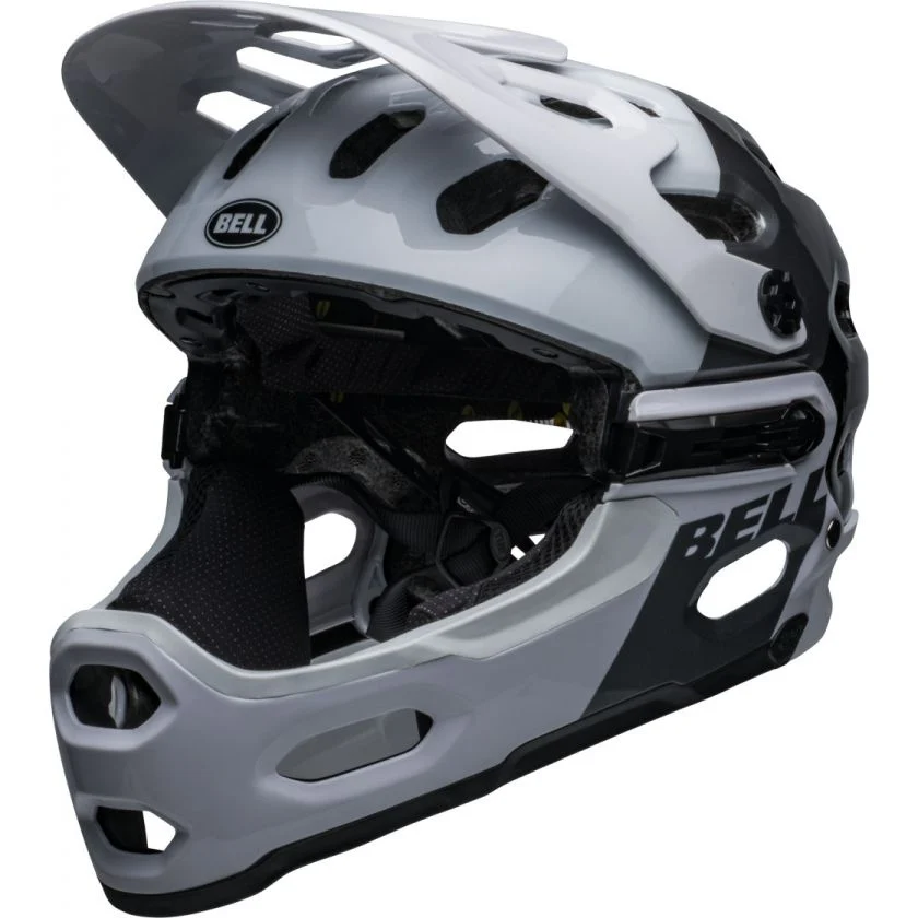 Bell Super 3R MIPS Full Face Helmet Gloss White/Black – 99 Bikes