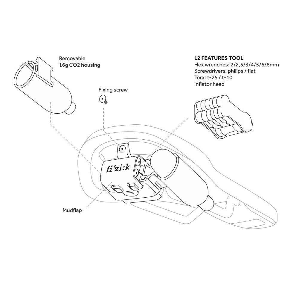 Fizik Gravita Alpaca X5 MTB Saddle with Tool Carrier