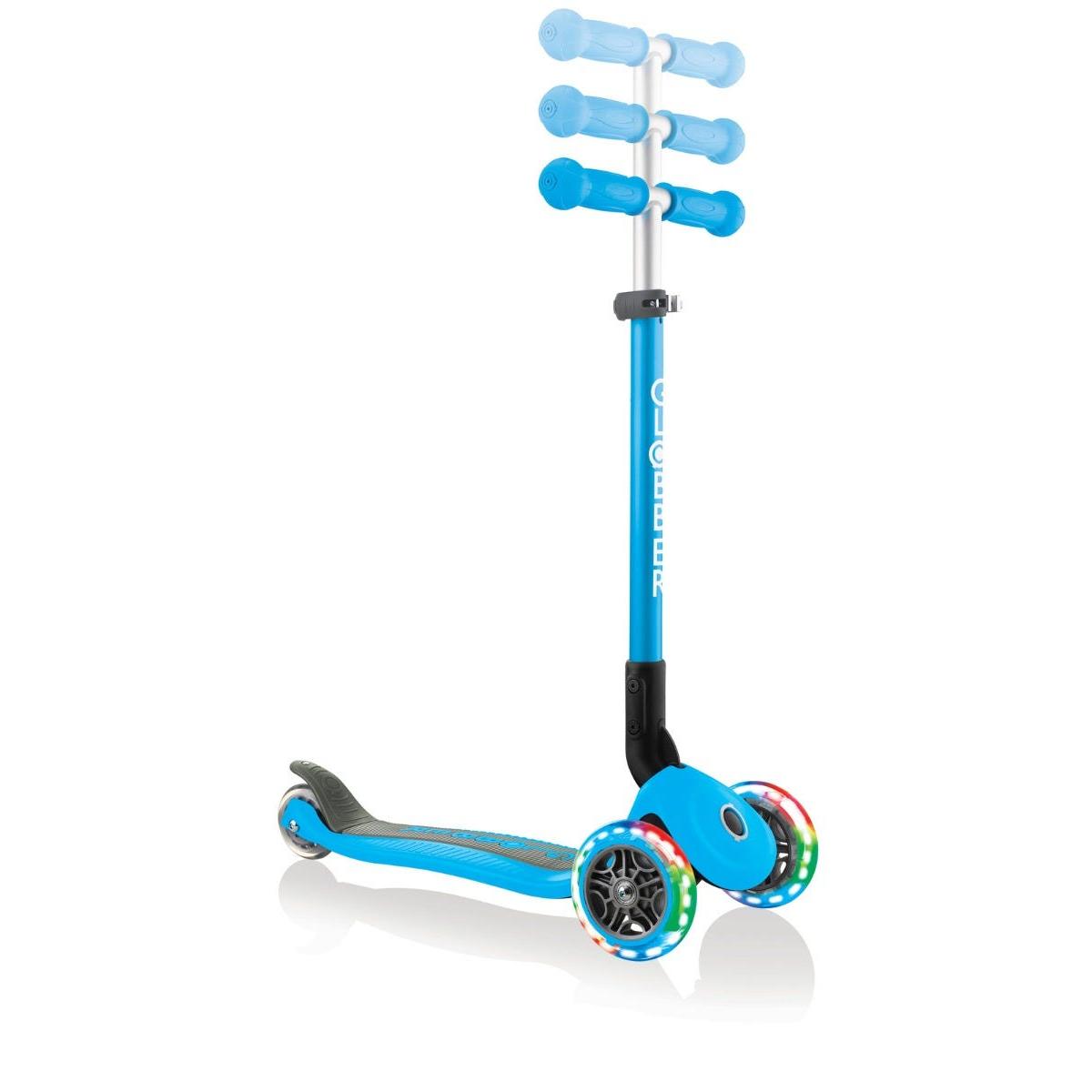 Globber Primo Foldable Lights Scooter Sky Blue