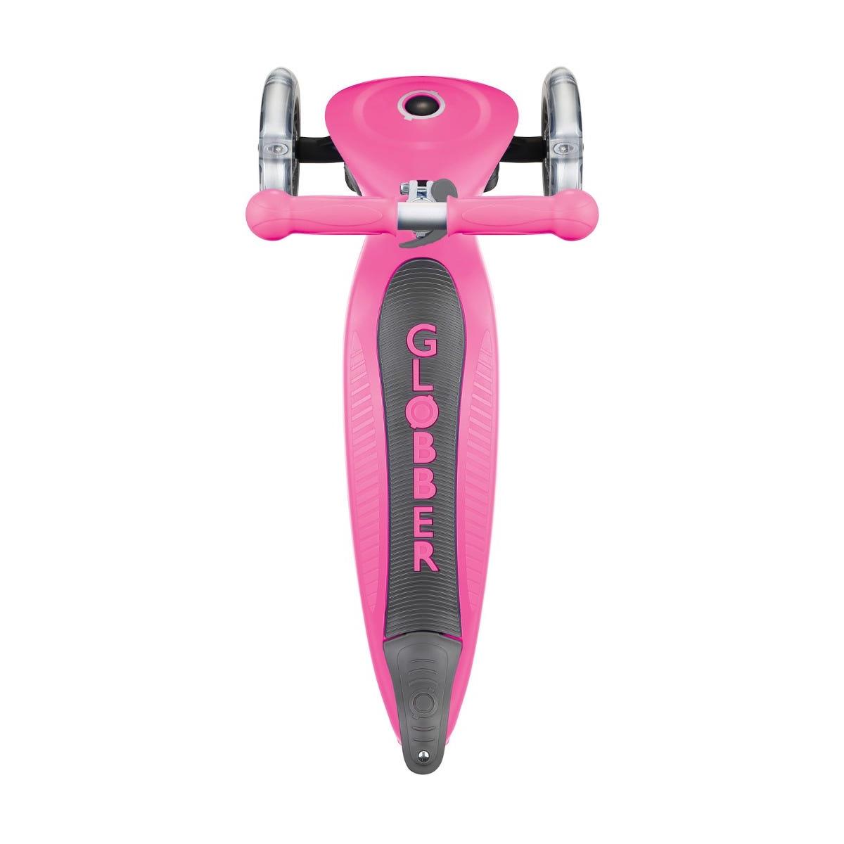 Globber Primo Foldable Lights Scooter Neon Pink