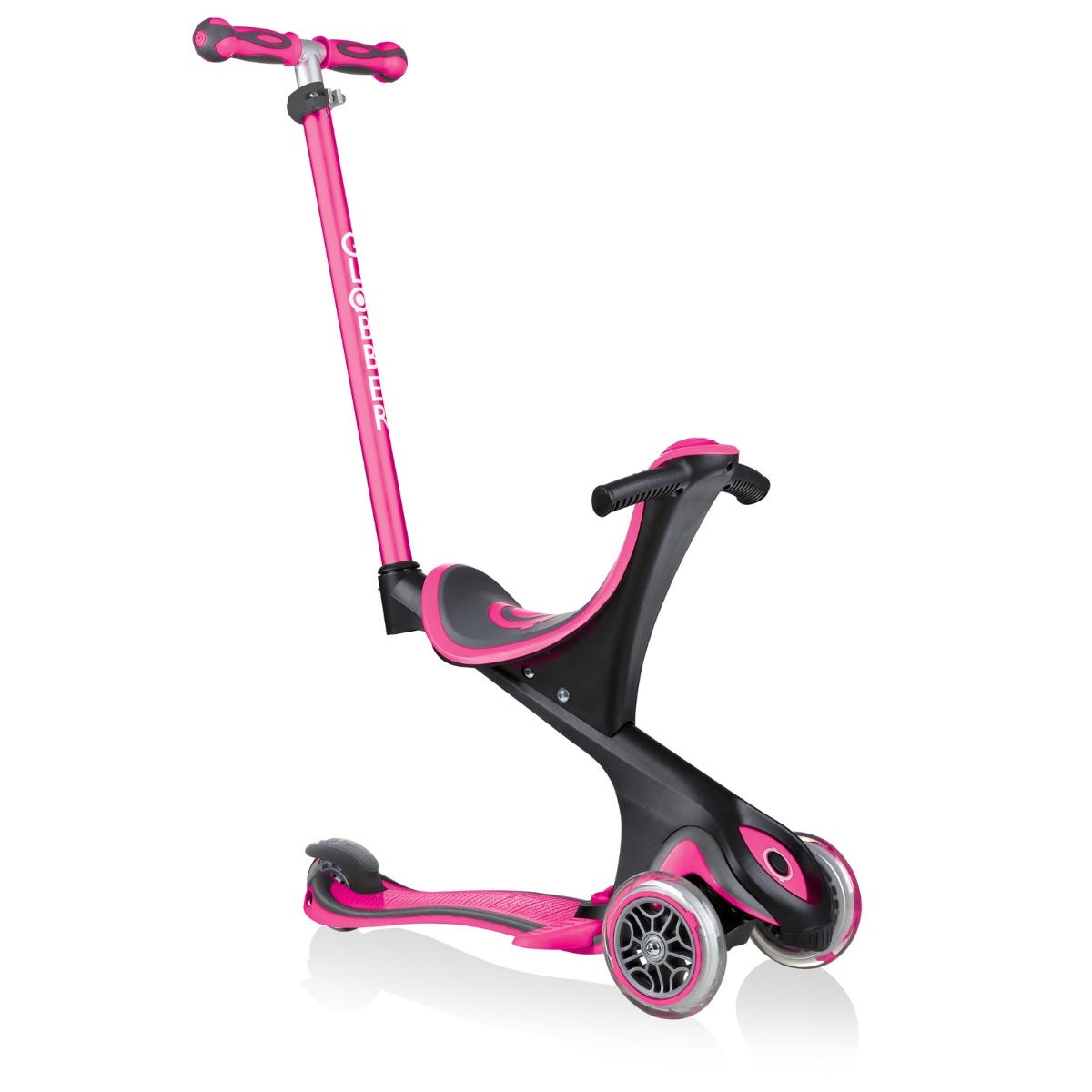 Globber Go Up Deluxe 3 Wheel Kids Scooter Deep Pink