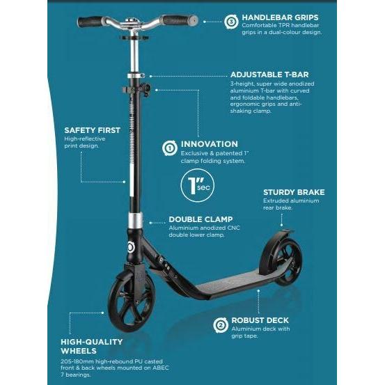 Globber One NL 205-180 DUO Adult Scooter Cobalt Blue