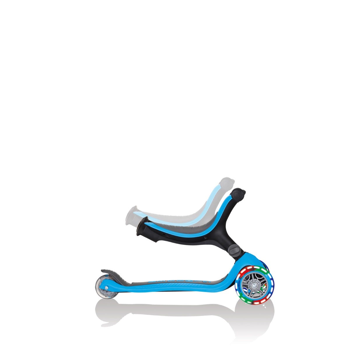 Globber Go Up Foldable Plus Lights 3 Wheel Kids Scooter Sky Blue (Light Up Wheels)