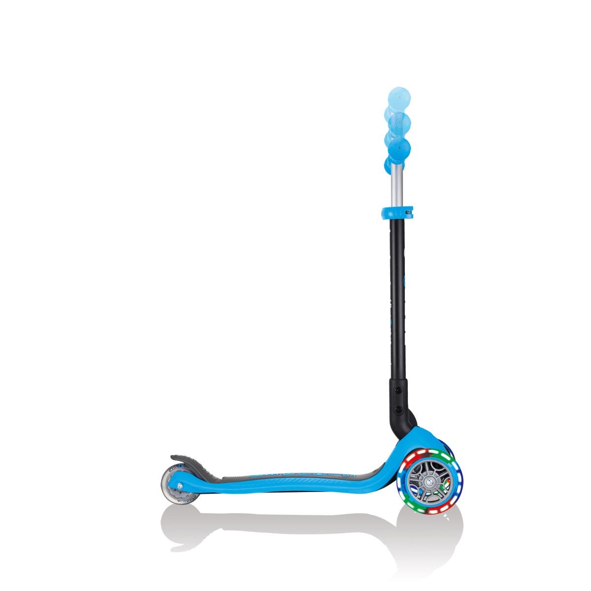 Globber Go Up Foldable Plus Lights 3 Wheel Kids Scooter Sky Blue (Light Up Wheels)