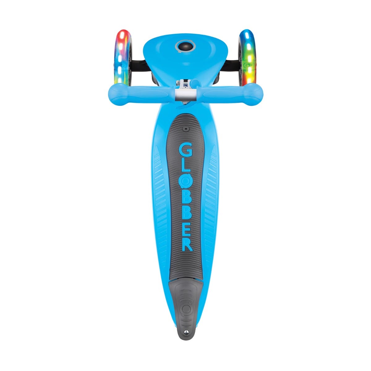 Globber Go Up Foldable Plus Lights 3 Wheel Kids Scooter Sky Blue (Light Up Wheels)