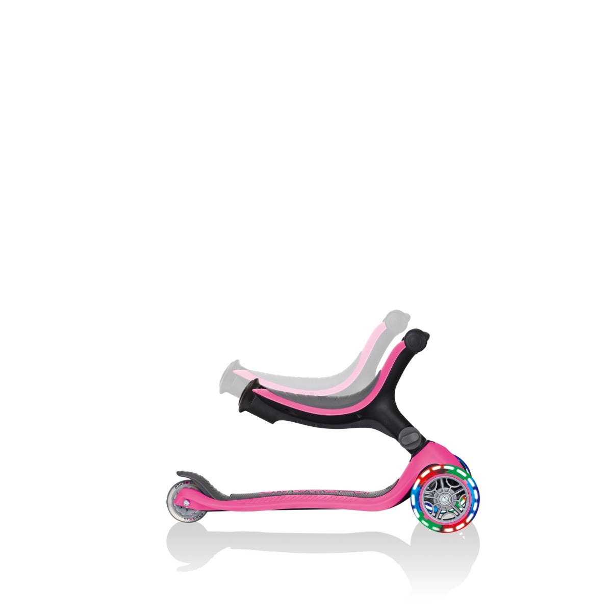 Globber Go Up Foldable Plus Lights 3 Wheel Kids Scooter Pink (Light Up Wheels)