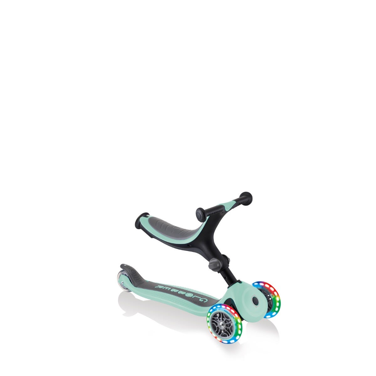Globber Go Up Foldable Plus Lights 3 Wheel Kids Scooter Mint (Light Up Wheels)