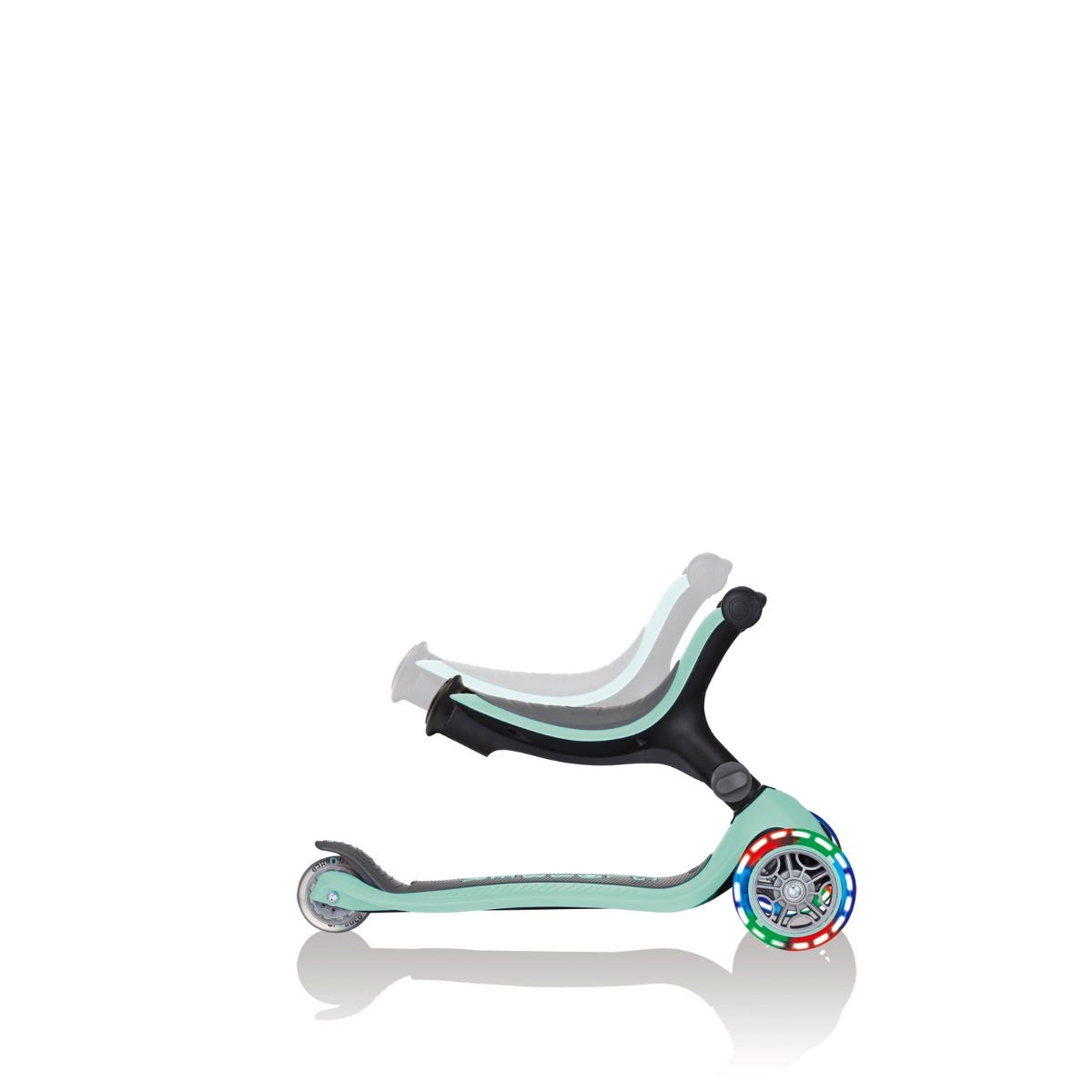 Globber Go Up Foldable Plus Lights 3 Wheel Kids Scooter Mint (Light Up Wheels)