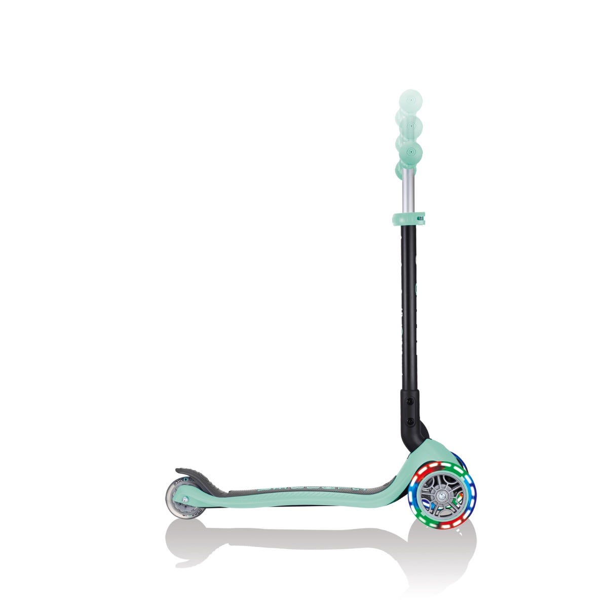 Globber Go Up Foldable Plus Lights 3 Wheel Kids Scooter Mint (Light Up Wheels)