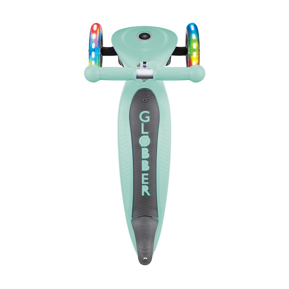 Globber Go Up Foldable Plus Lights 3 Wheel Kids Scooter Mint (Light Up Wheels)