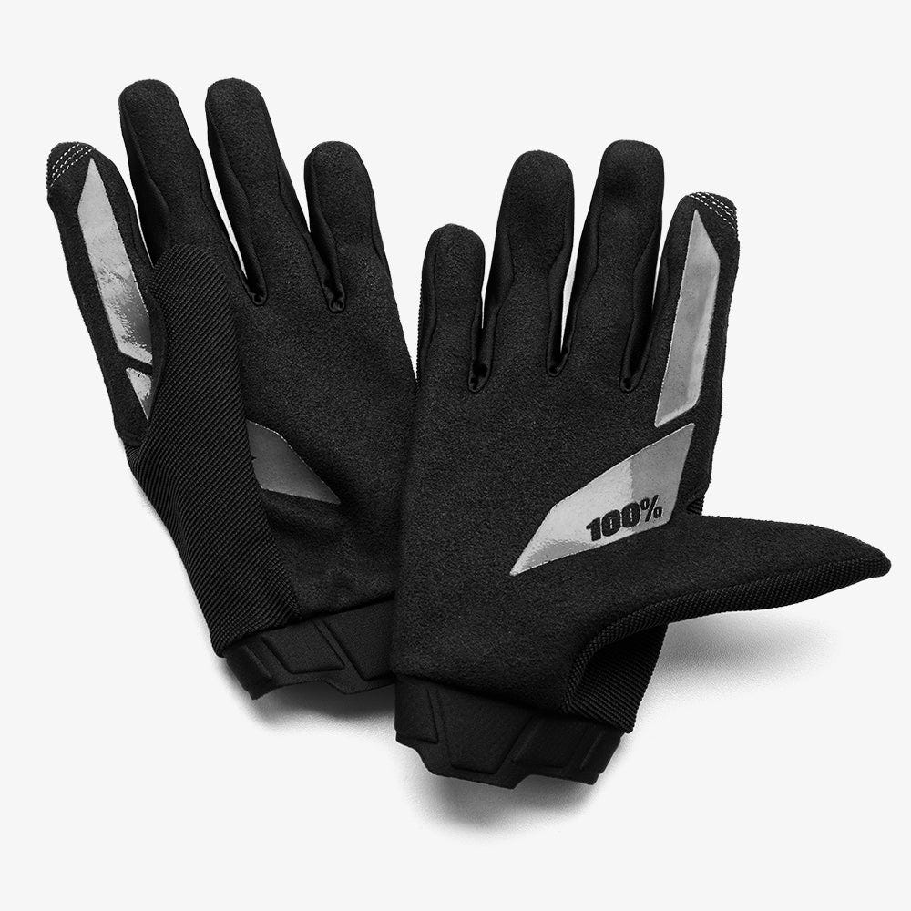 100% Ridecamp Full Finger Youth Gloves Black/Charcoal