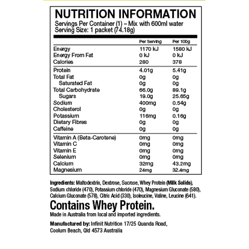 Infinit Nutrtition GO FAR Electrolyte & Carbohydrate Powder Lemon/Lime