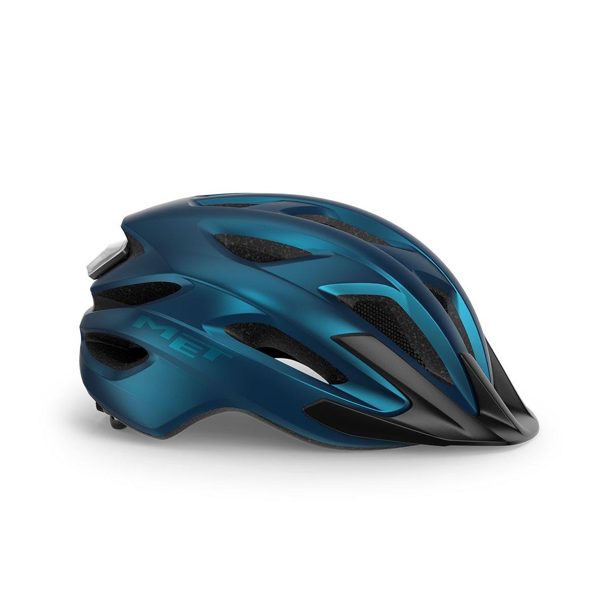 Met Crossover Helmet Blue Metallic with LIGHT