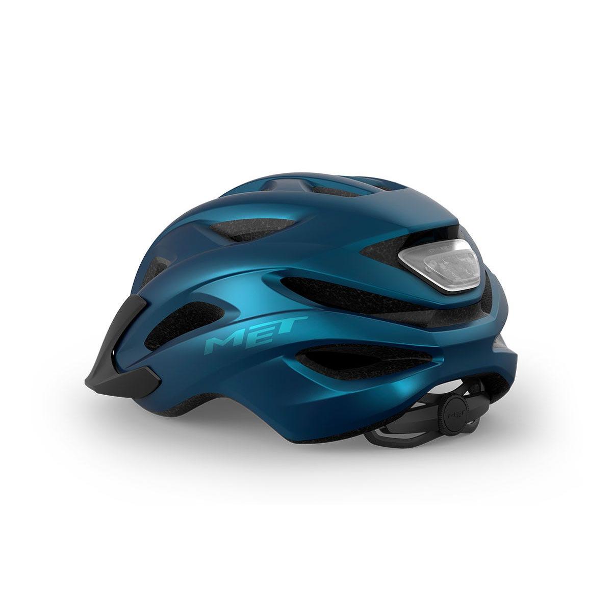 Met Crossover Helmet Blue Metallic with LIGHT