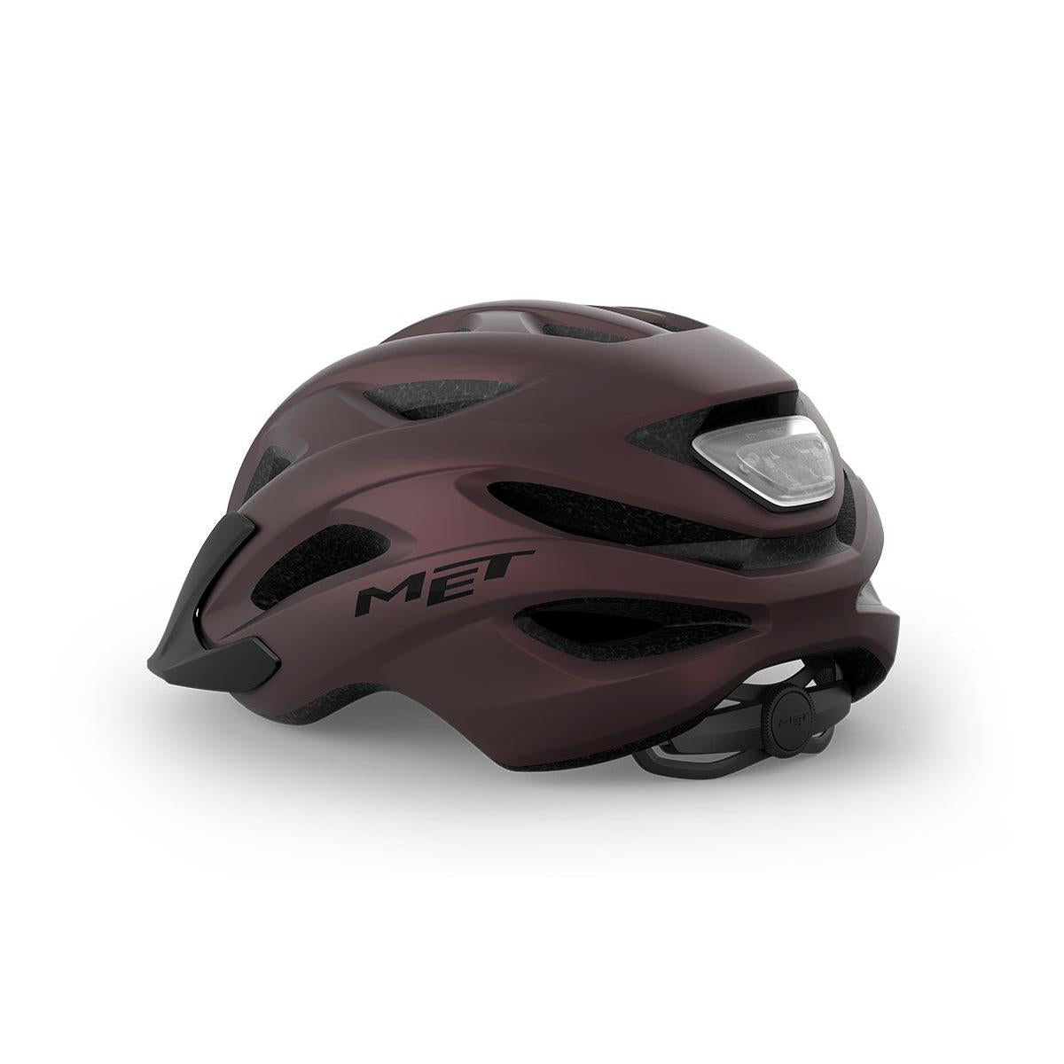 Met Crossover Helmet Burgundy Matte with LIGHT – 99 Bikes Met Crossover Helmet Burgundy Matte with LIGHT – 99 Bikes