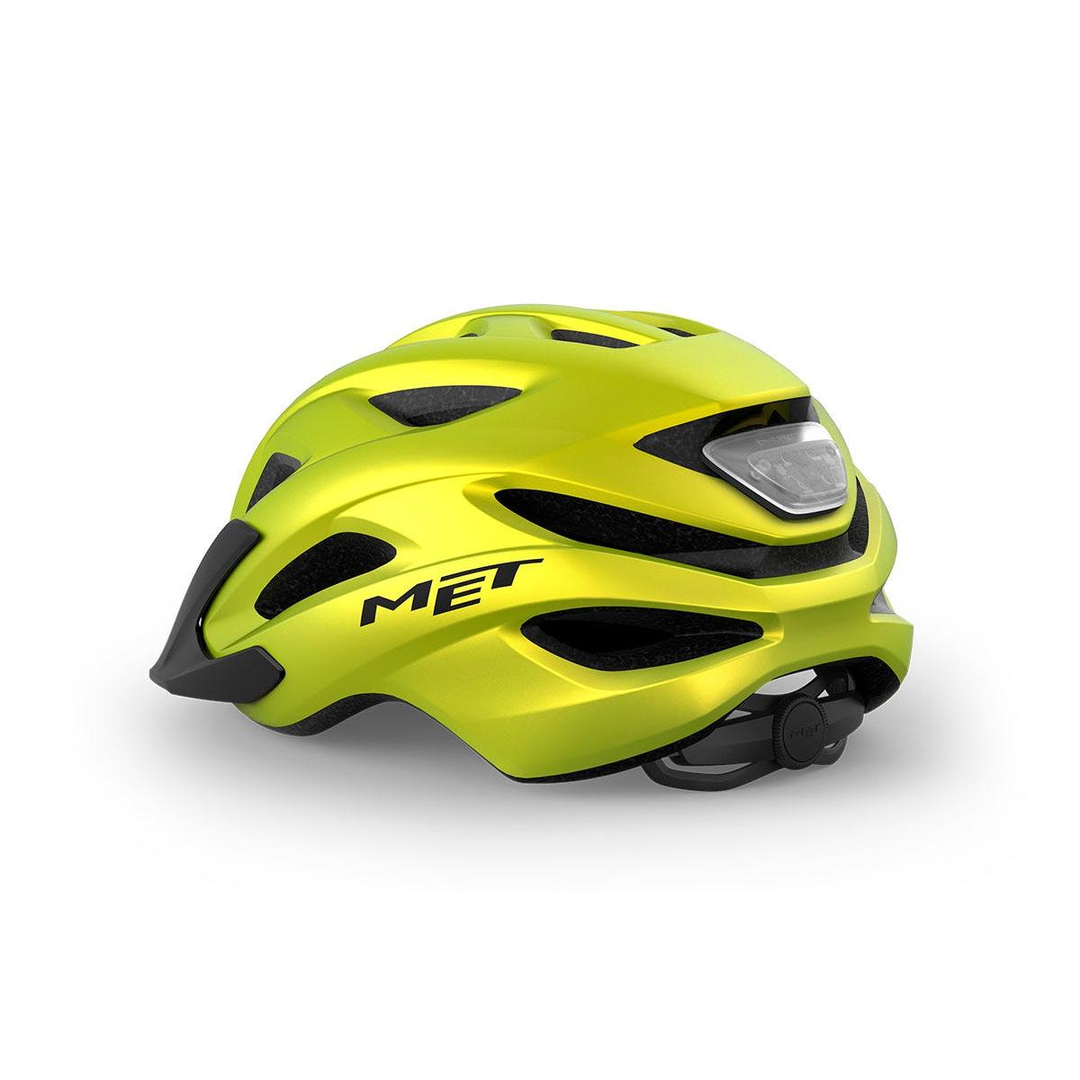Met Crossover Helmet Lime Yellow Metallic with LIGHT