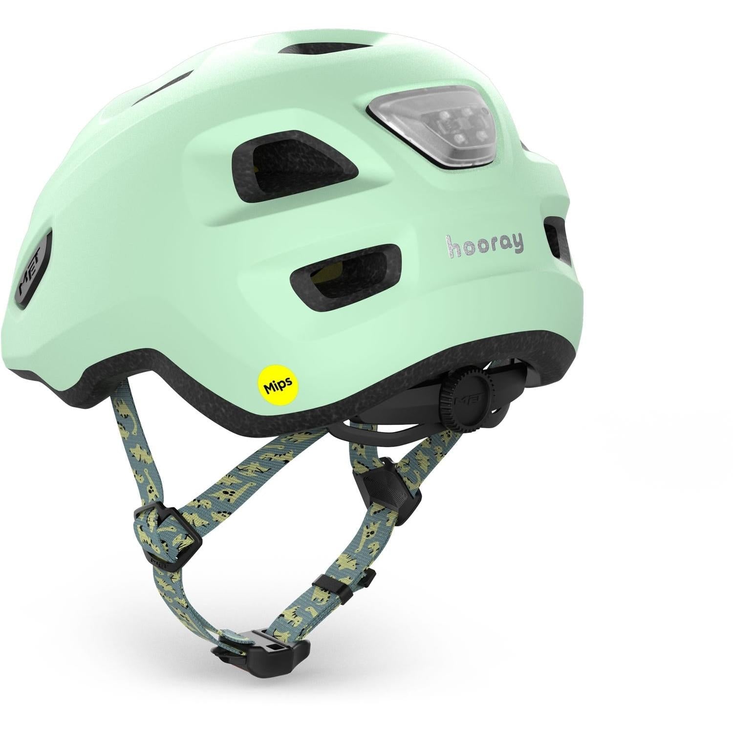 MET Hooray MIPS Kids Helmet Dusted Green with LIGHT