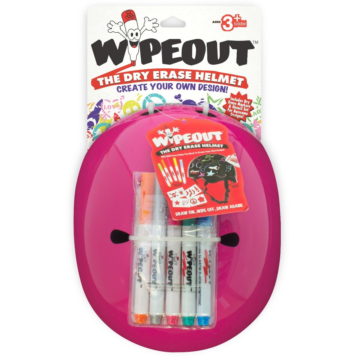Wipeout Youth Helmet Neon Pink
