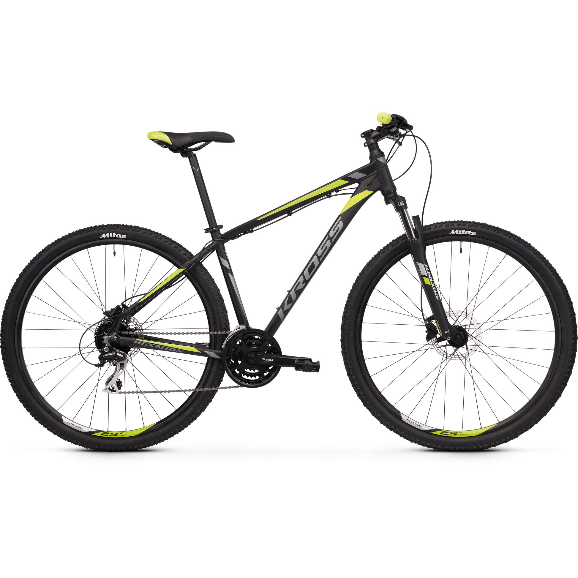 Kross Hexagon 5.0 27.5 Mountain Bike Black/Graphite/Lime