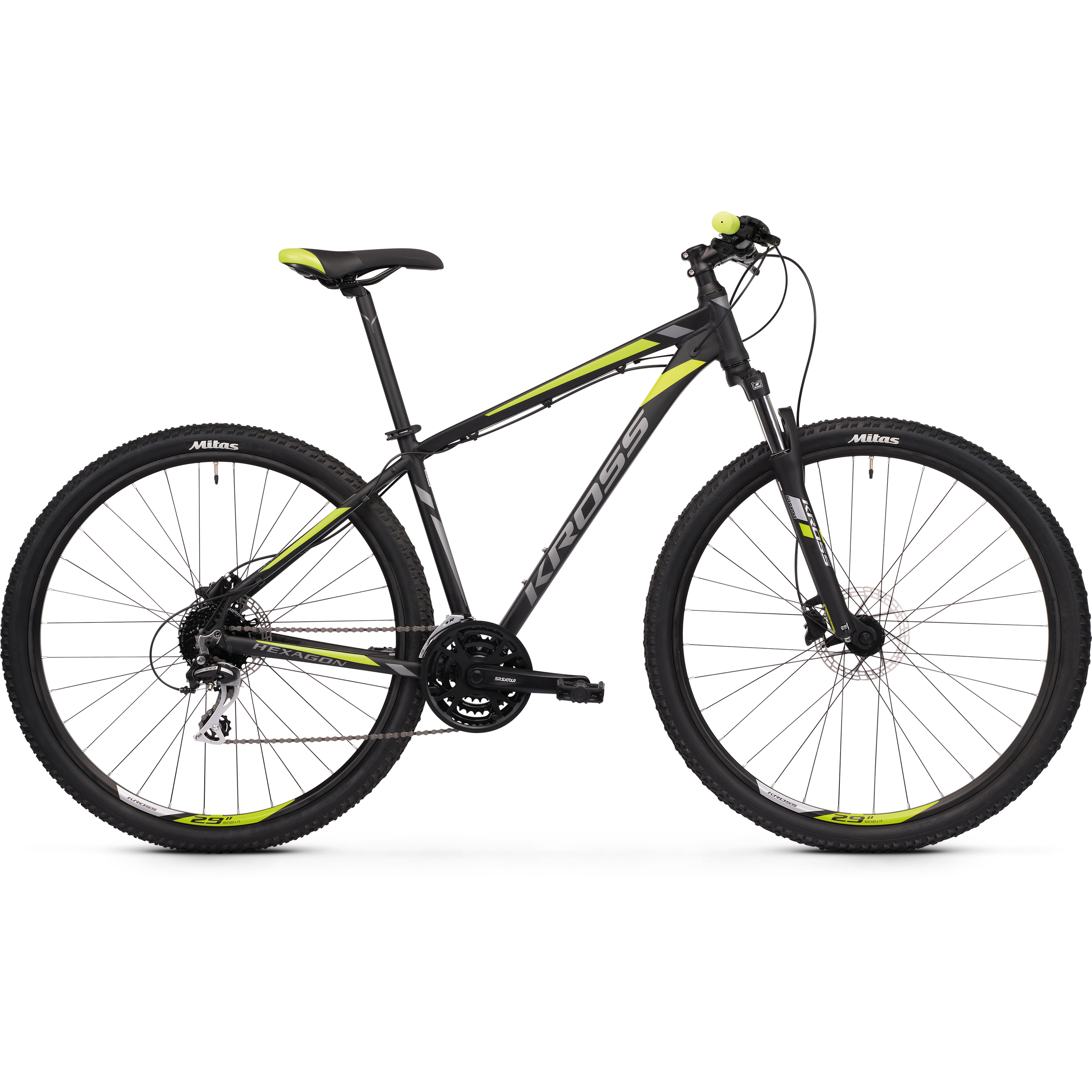 Kross Hexagon 5.0 27.5 Mountain Bike Black/Graphite/Lime