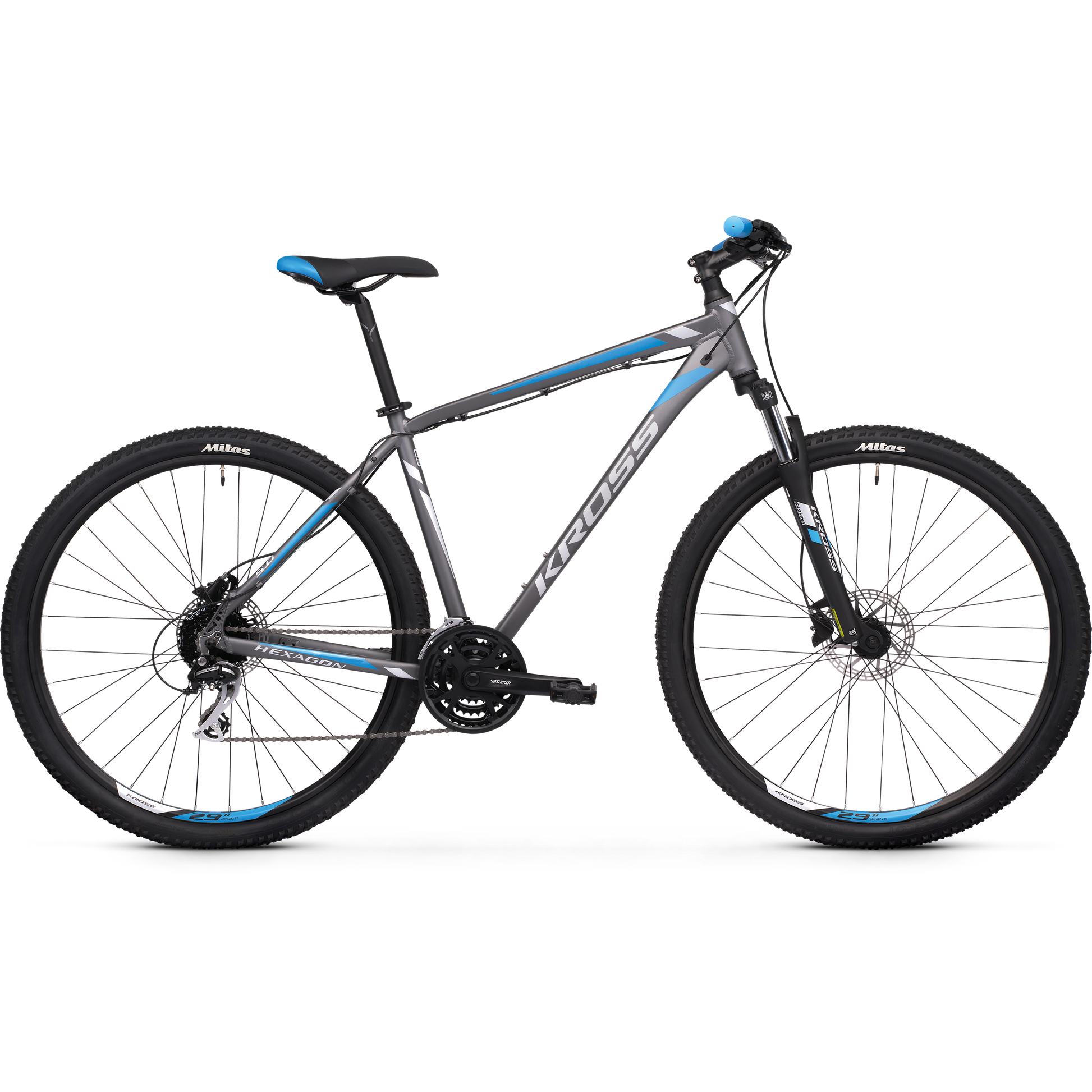 Kross Hexagon 5.0 29 Mountain Bike Graphite/Silver/Blue