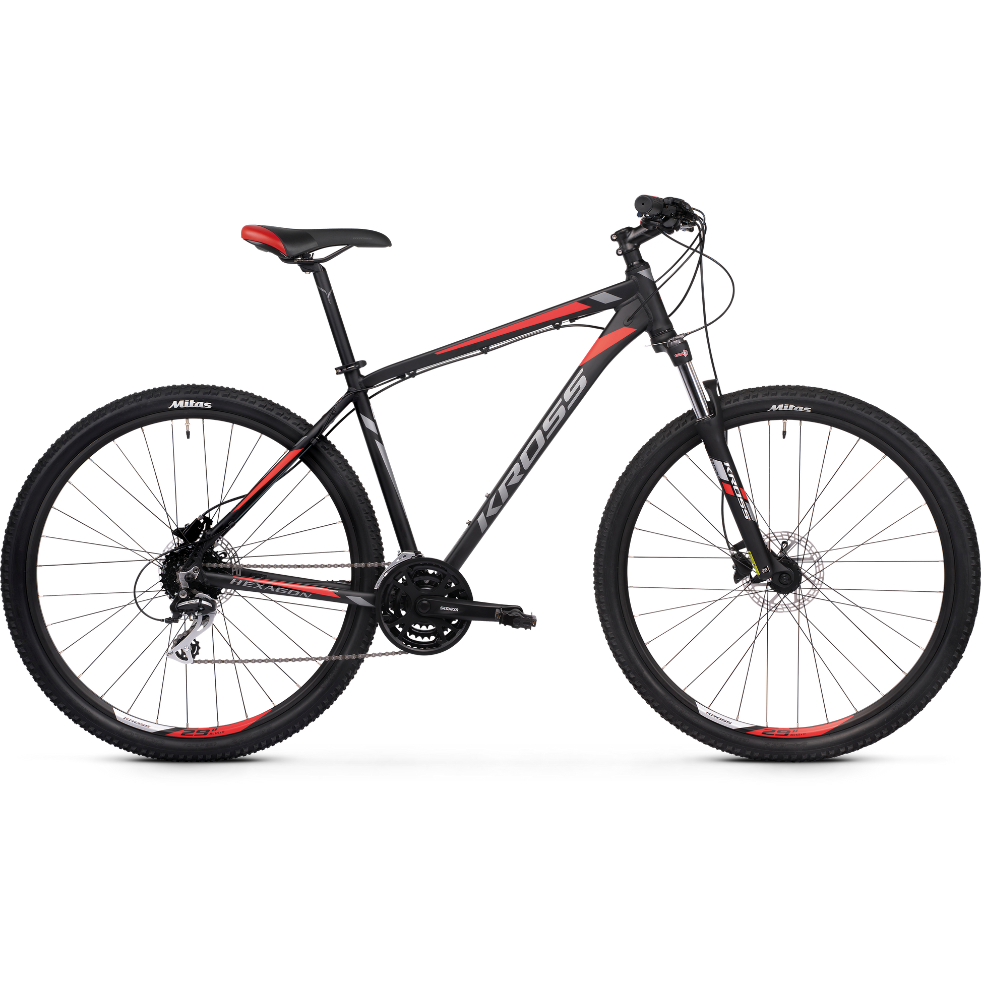 Kross Hexagon 6.0 27.5 Mountain Bike Black/Graphite/Red