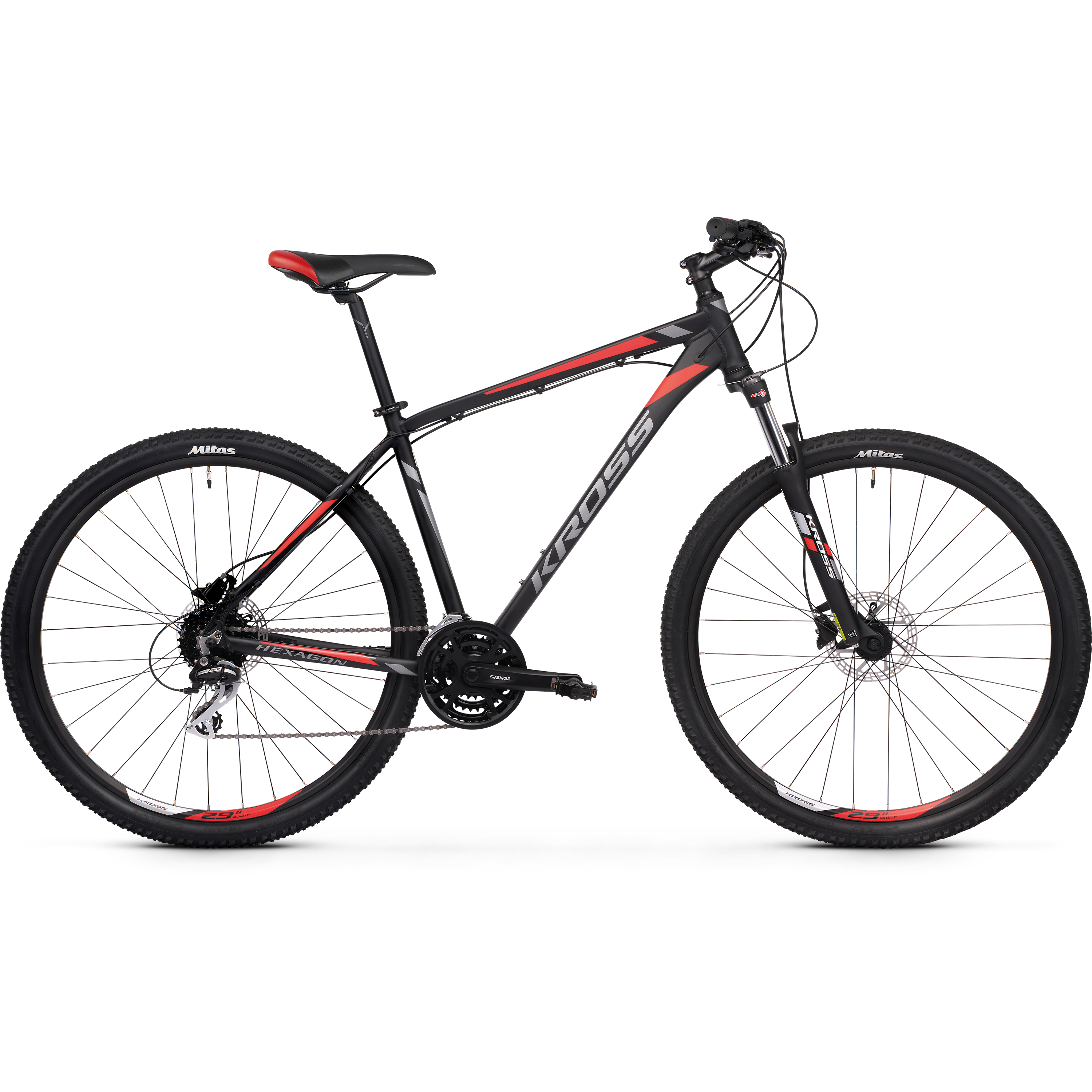 Kross Hexagon 6.0 27.5 Mountain Bike Black/Graphite/Red