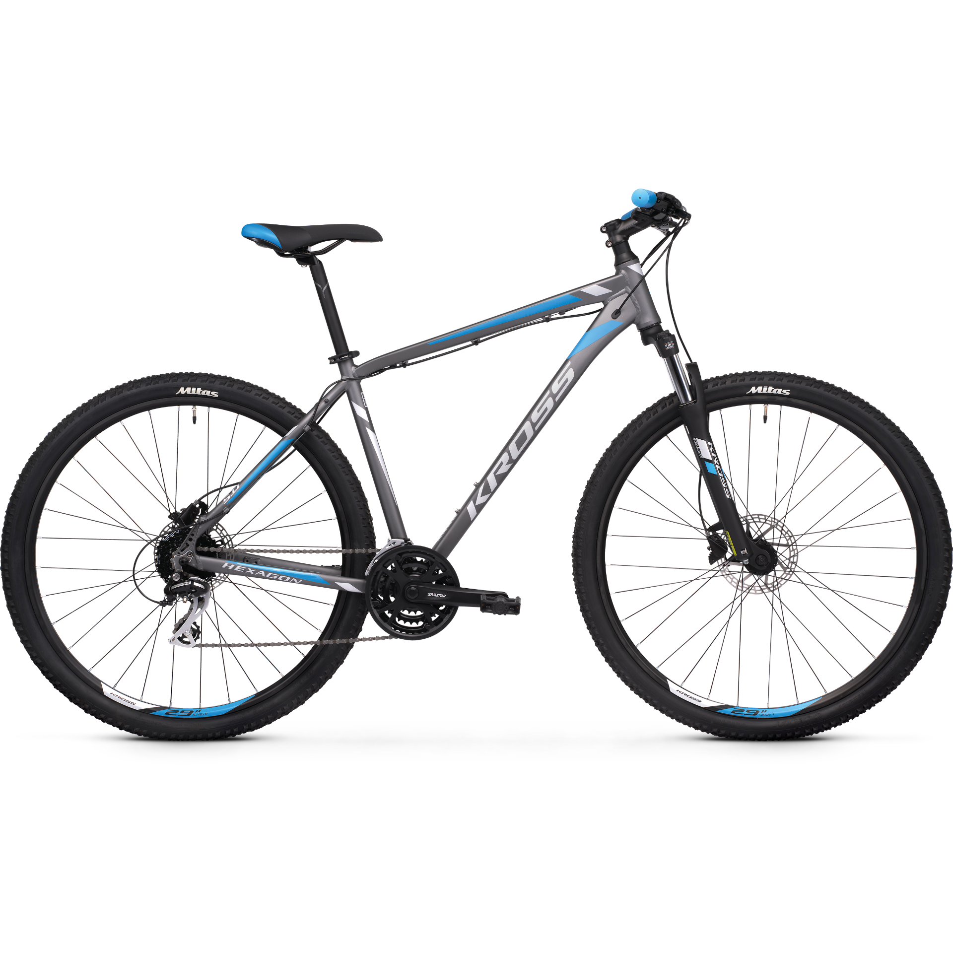 Kross Hexagon 5.0 27.5 Mountain Bike Graphite/Silver/Blue XS (2020)