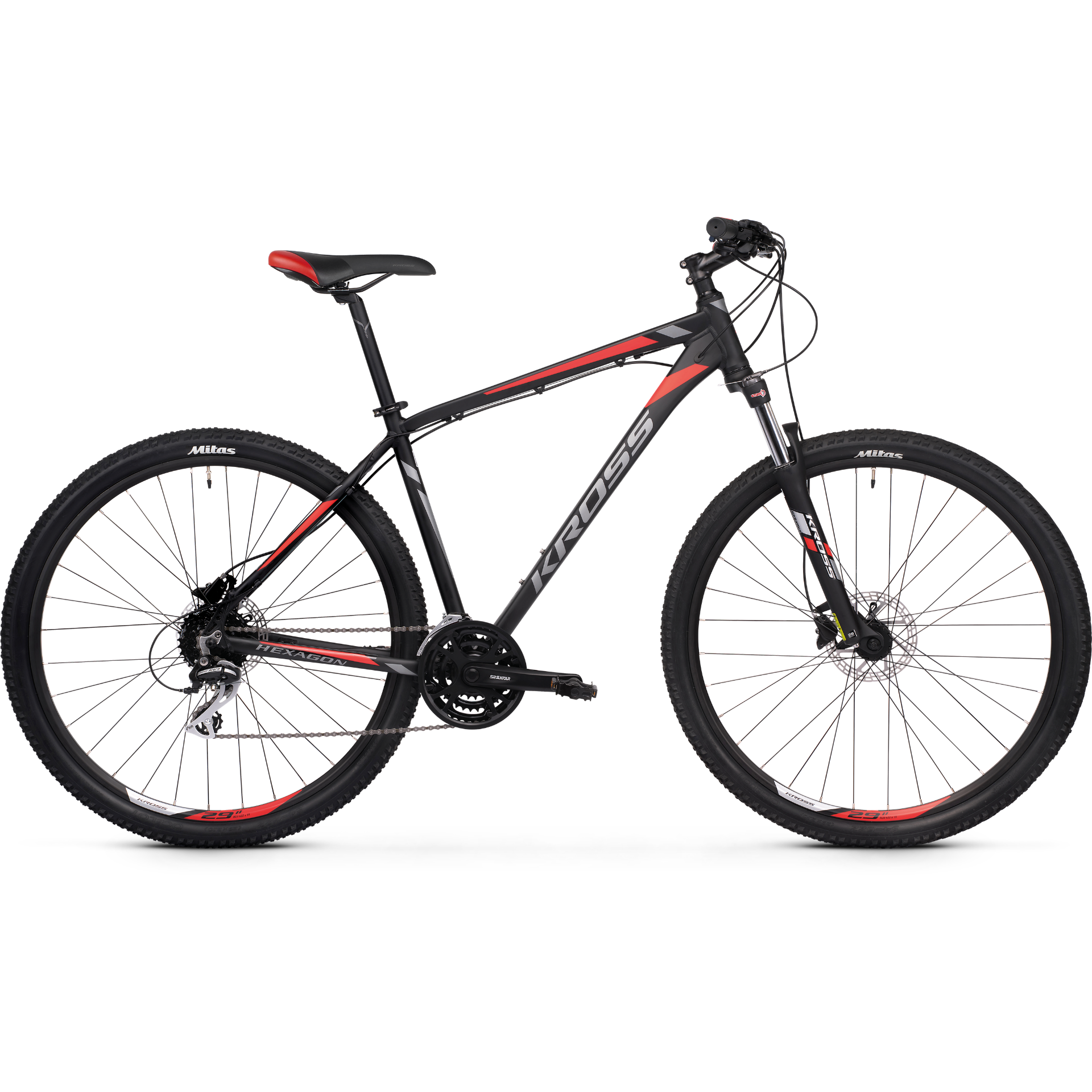 Kross Hexagon 6.0 29 Mountain Bike Black/Graphite/Red MD (2020)