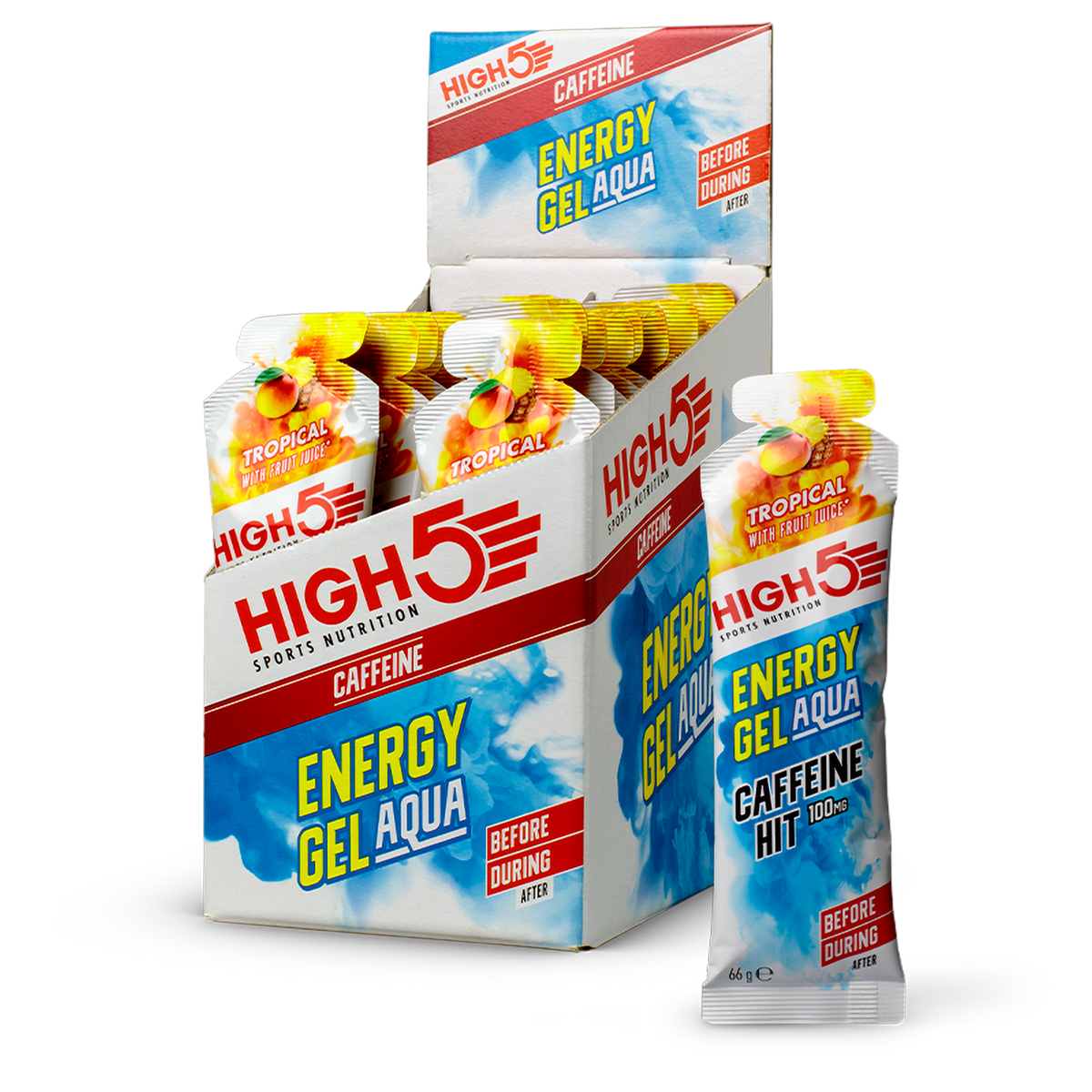 HIGH5 Energy Gel Aqua Caffeine Hit Tropical Box of 20