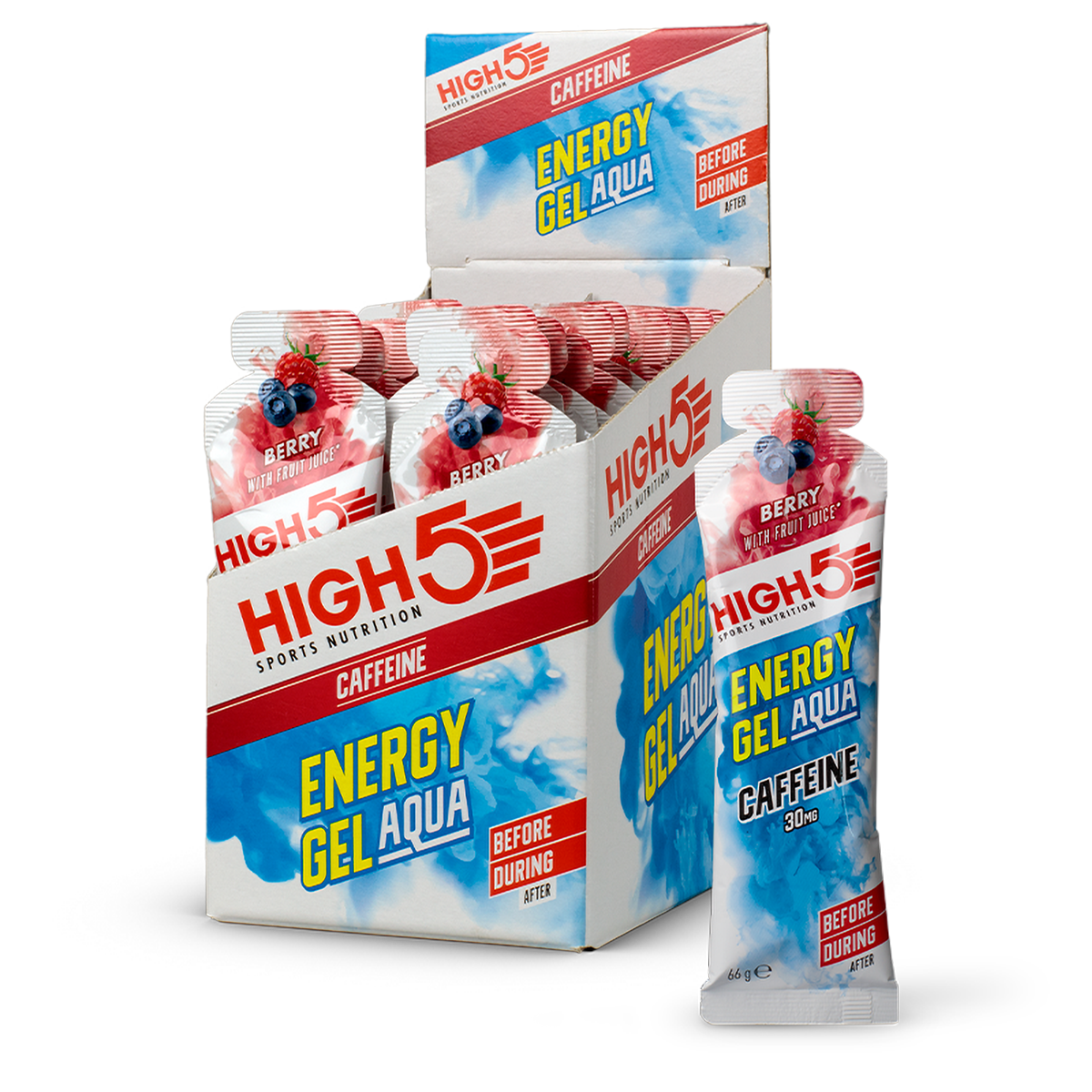 HIGH5 Energy Gel Aqua Caffeine Berry Box of 20