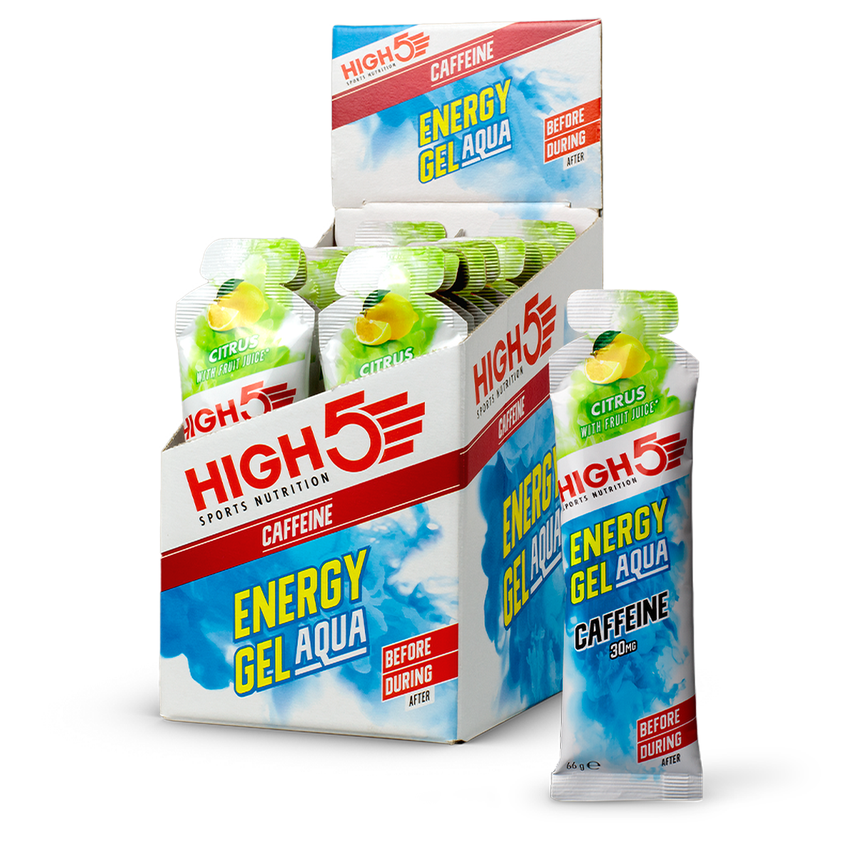 HIGH5 Energy Gel Aqua Caffeine Citrus Box of 20