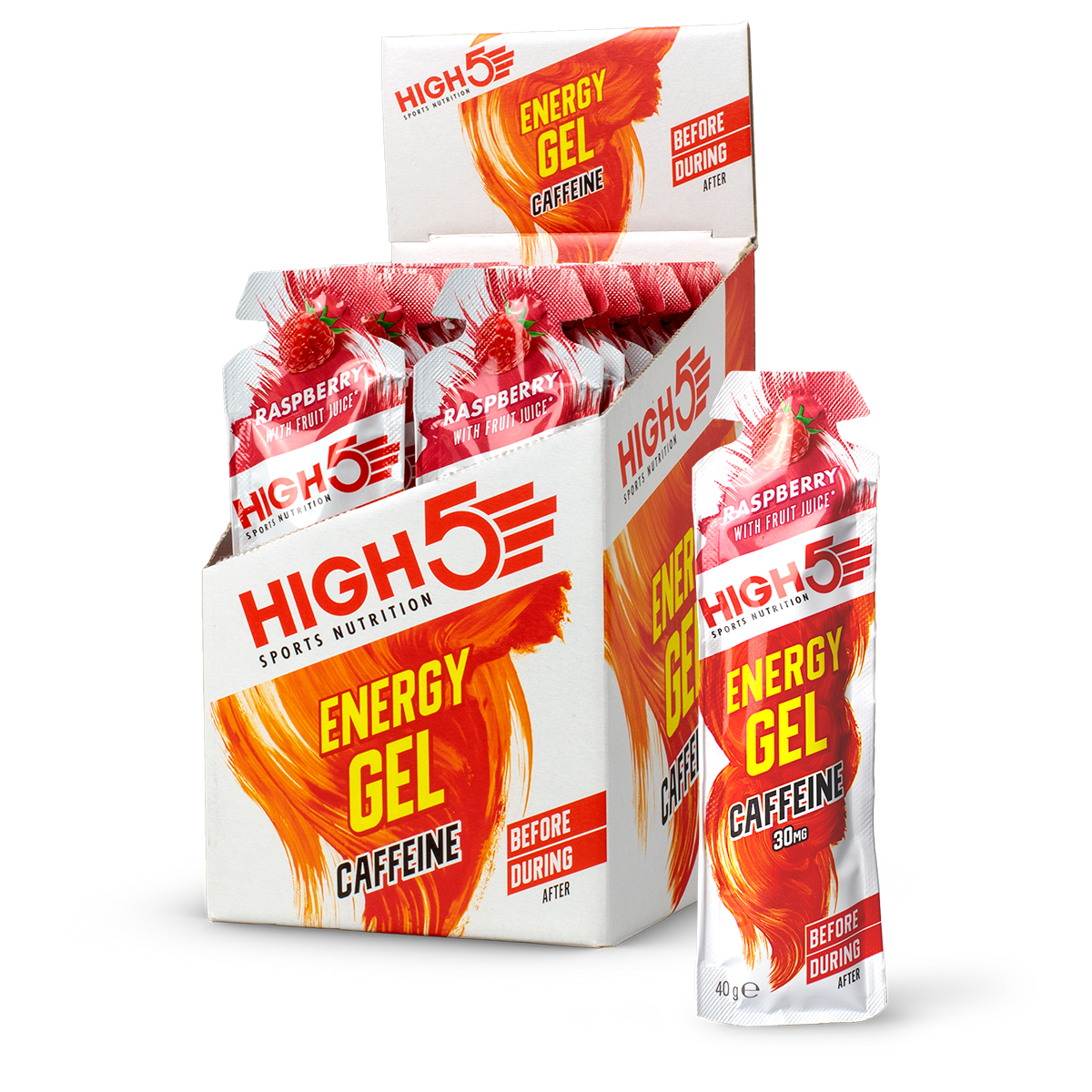 HIGH5 Energy Gel Caffeine Raspberry Box of 20