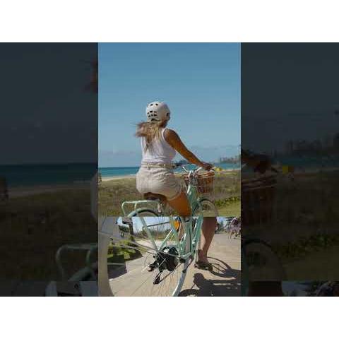 Pedal Uptown SL Electric Vintage Cruiser Bike Mint Green