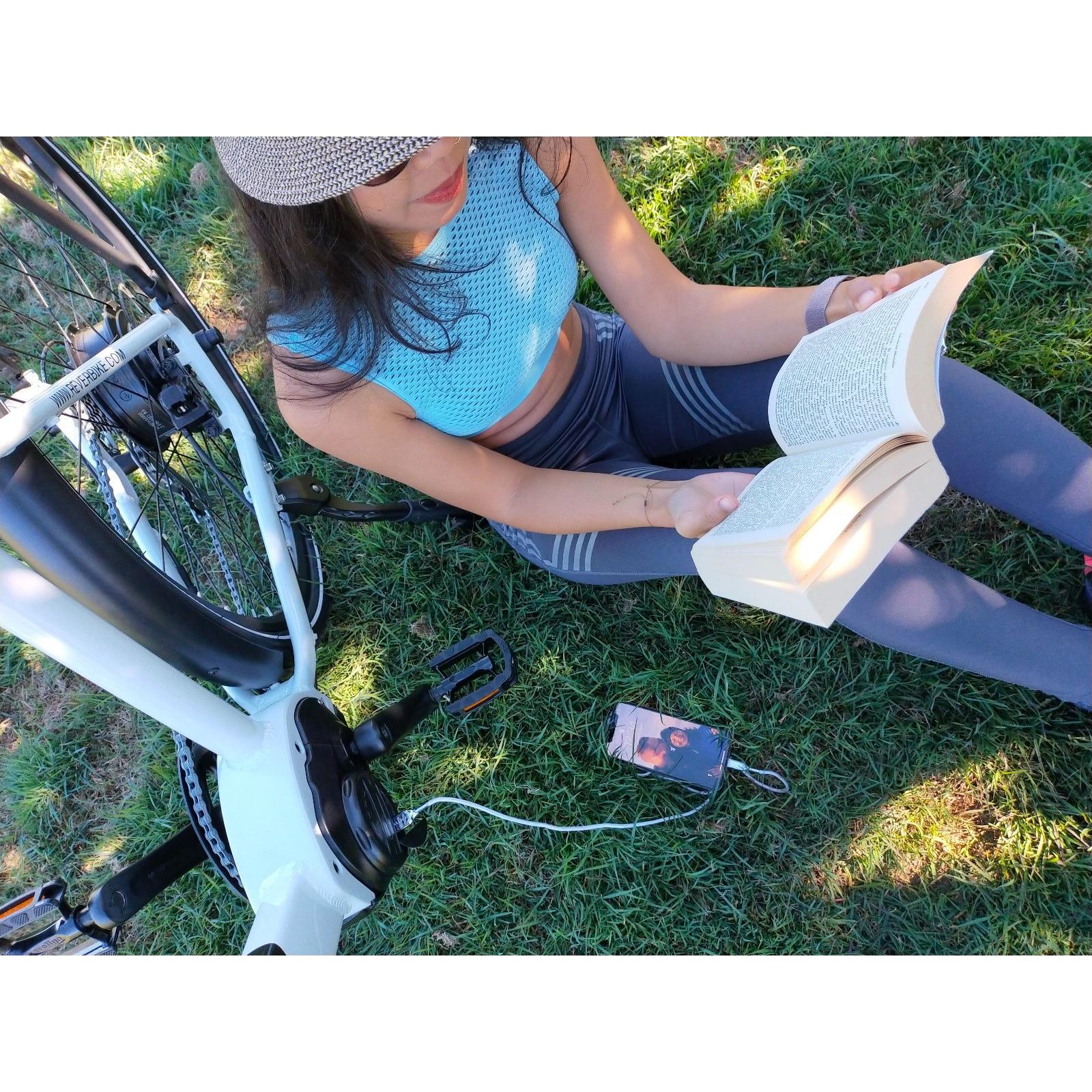 Rever Urban Women's Step Through Electric Bike White/Silver