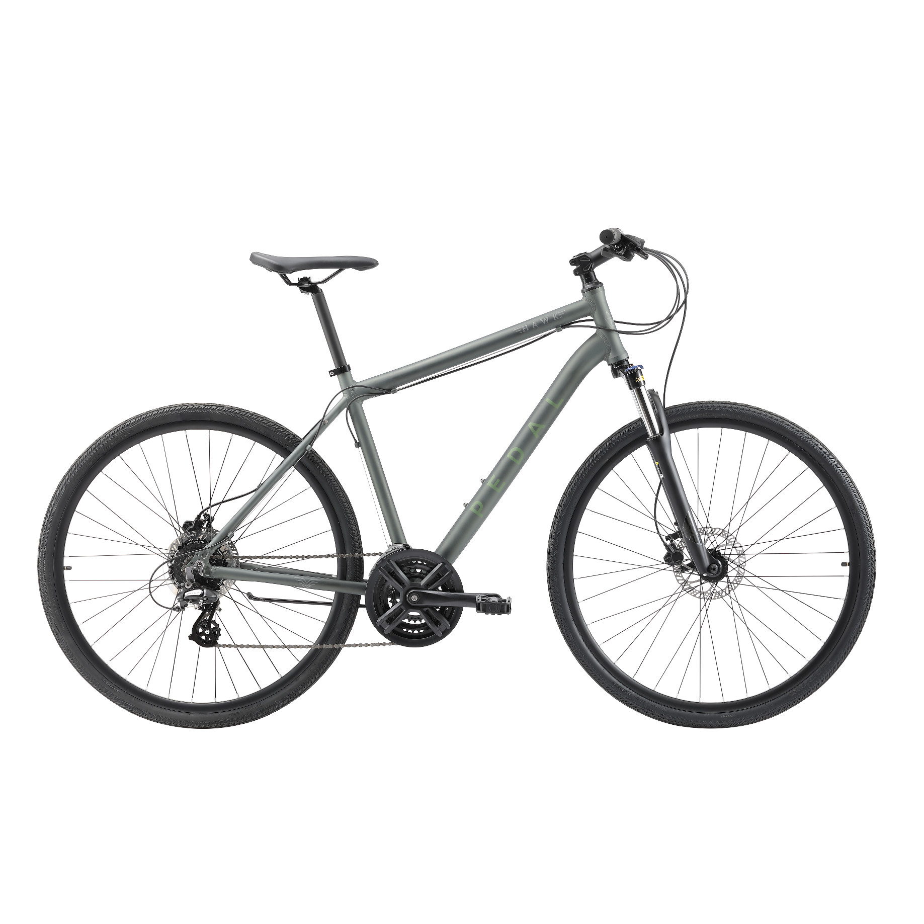 Pedal Hawk Hybrid Bike Green