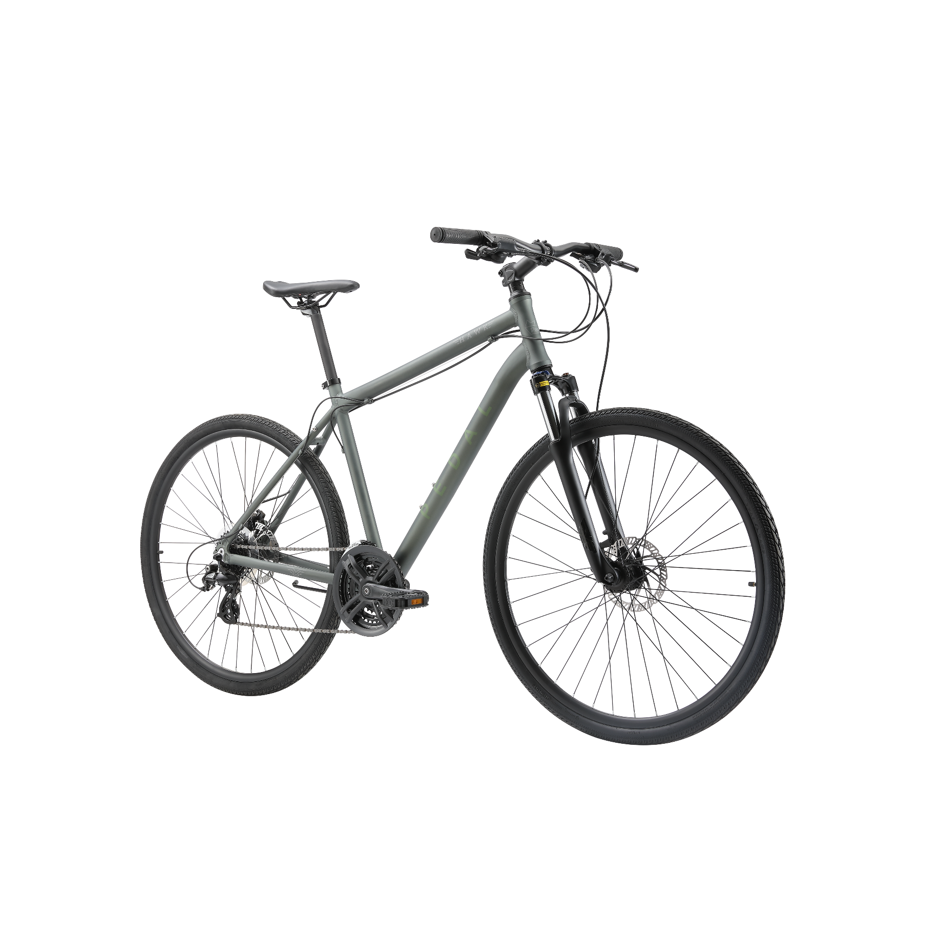 Pedal Hawk Hybrid Bike Green