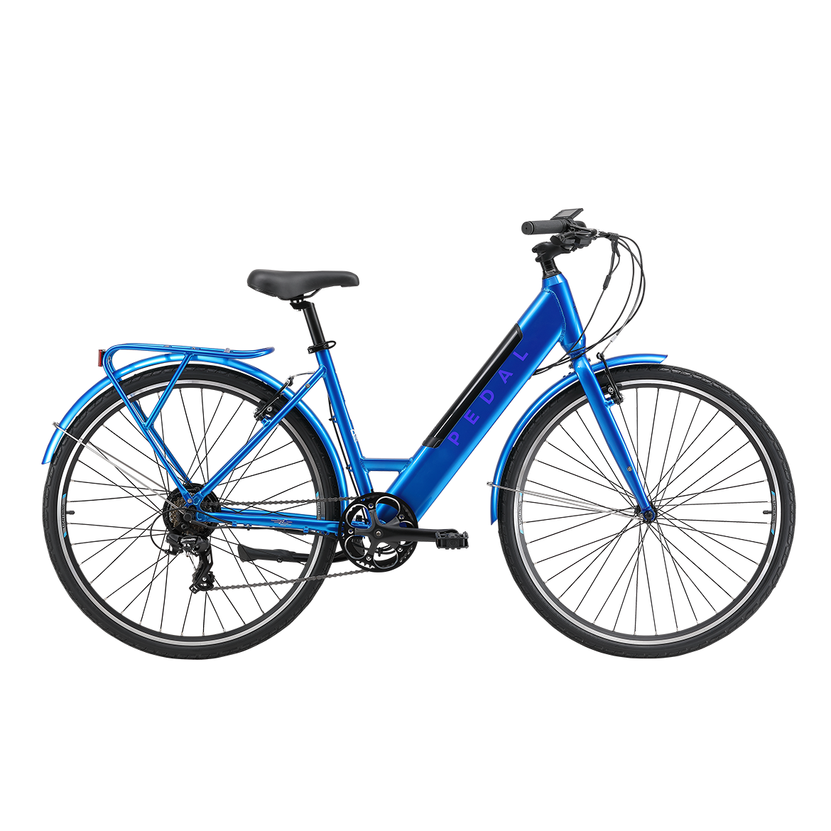 Pedal Lightning Step Through Electric Hybrid Bike Blue