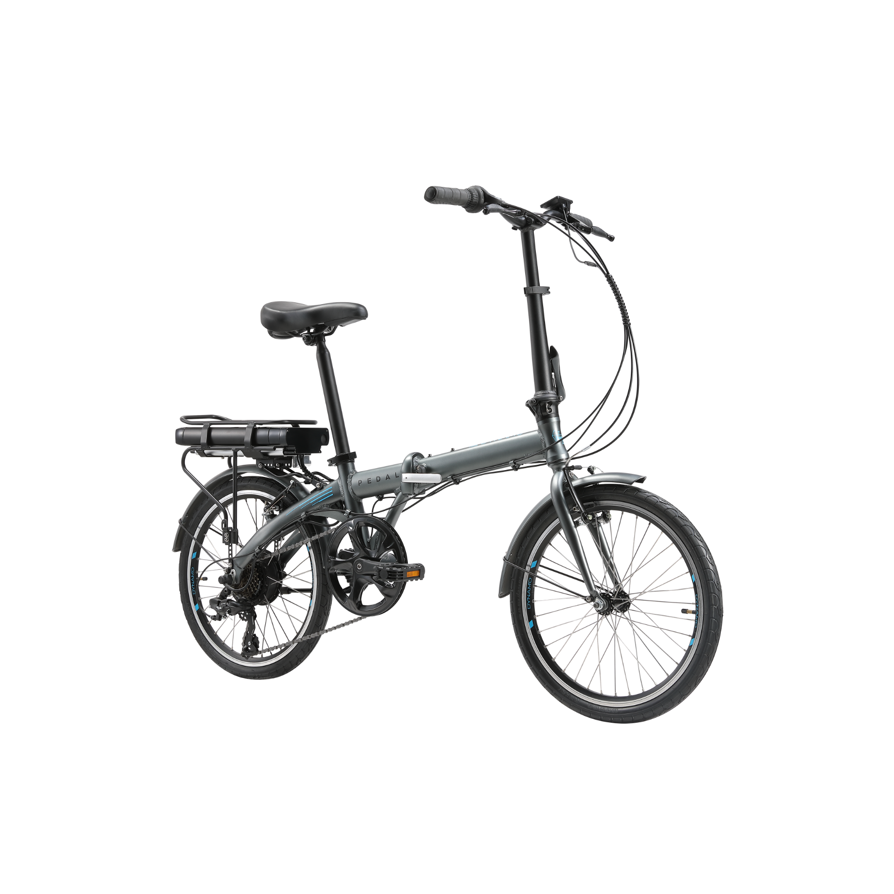Pedal Dynamo Plus Electric Folding Bike Charcoal